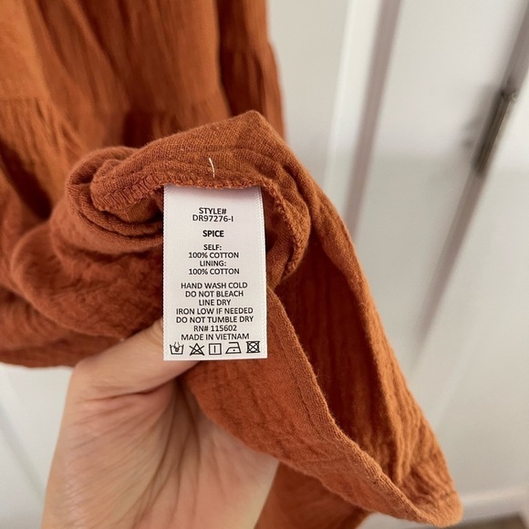 Lush Ginger Puffed Sleeve Dress - M - Picture 9 of 9